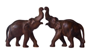 Wooden elephants clipart