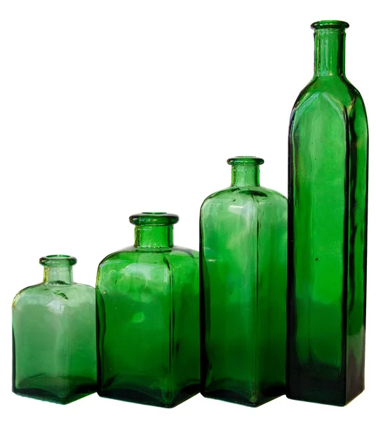 Botella verde aislado —  Fotos de Stock