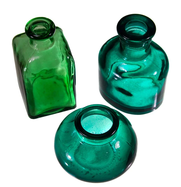 stock image Green bottle isolated