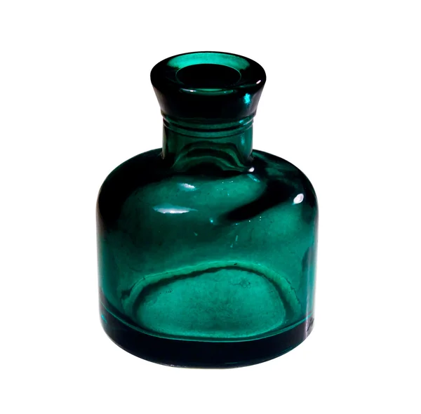Zelená láhev, samostatný — Stock fotografie