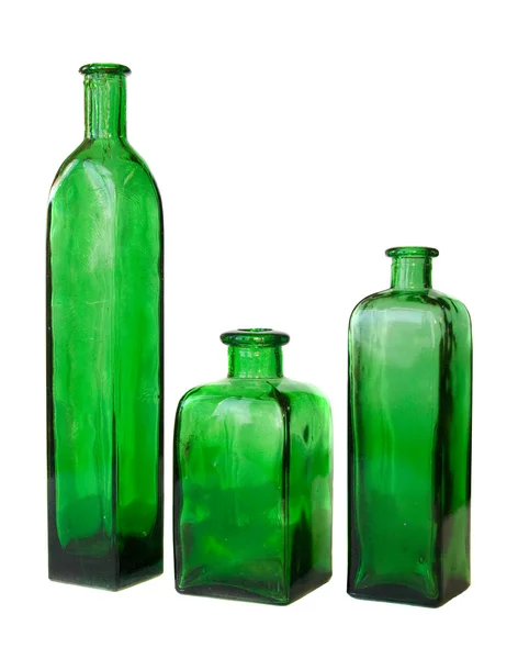 Zelená láhev, samostatný Stock Snímky