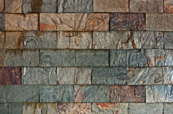 Slate stone lining close up