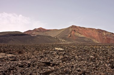 Dağlar ateş, görüntülemek Islote de Hilario, Timanfaya, Lanzarote