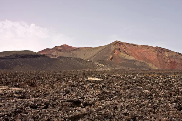 Montanhas de Fogo, vista de Islote de Hilario, Timanfaya, Lanzarote — Fotografia de Stock