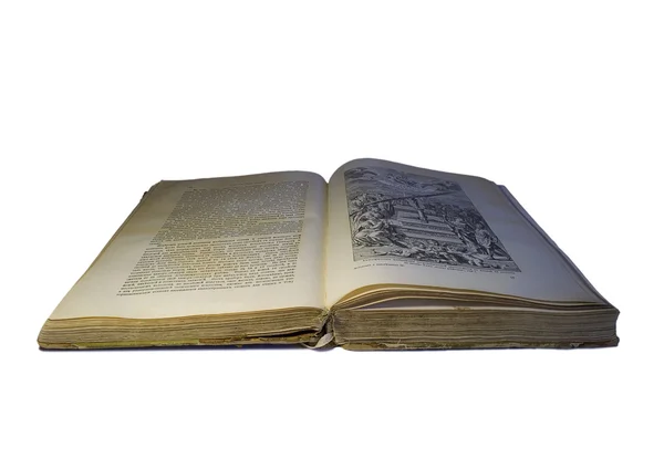 Старая книга на белом фоне — стоковое фото