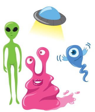 Cute vector aliens clipart