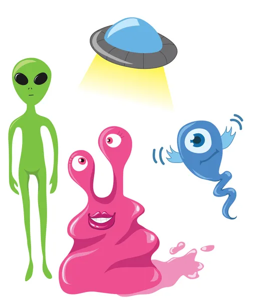 Mignon vecteur aliens — Image vectorielle