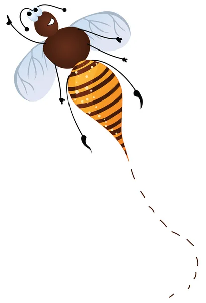 可爱蜜蜂飞起来 — 图库矢量图片