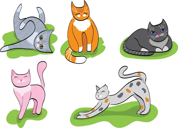 Vector desenhos animados gatos — Vetor de Stock