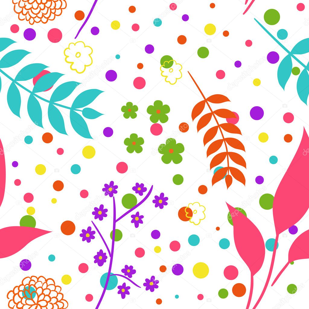 Seamless colorful floral background