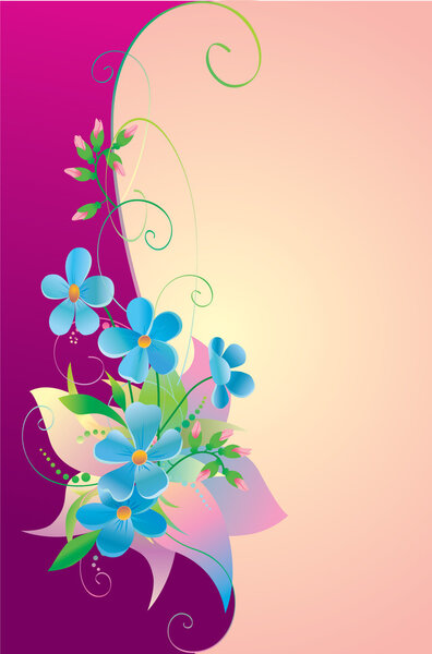 Card with spring flowers