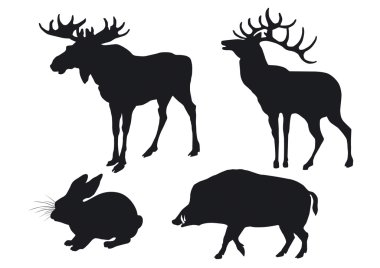 Silhouettes of animals clipart