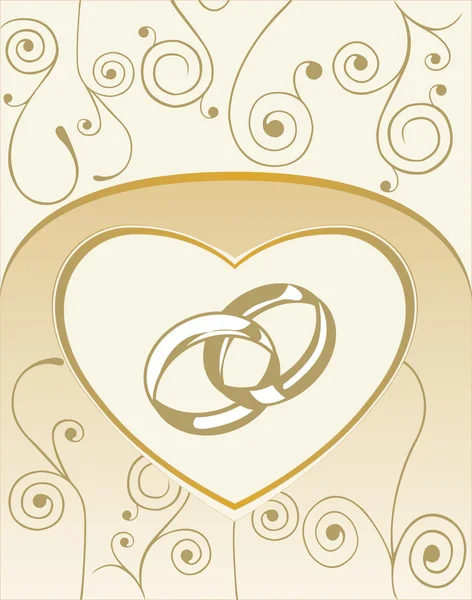 与结婚戒指卡 — 图库矢量图片