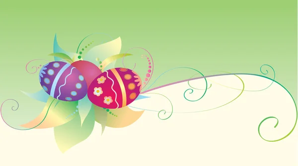 Tarjeta de Pascua con huevos — Vector de stock