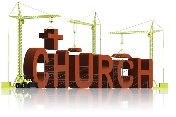 Строительство христианской церкви с крестом — стоковое фото