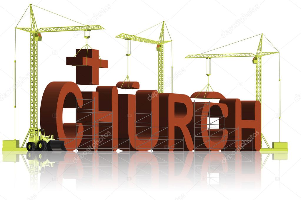 Building a christian church with cross