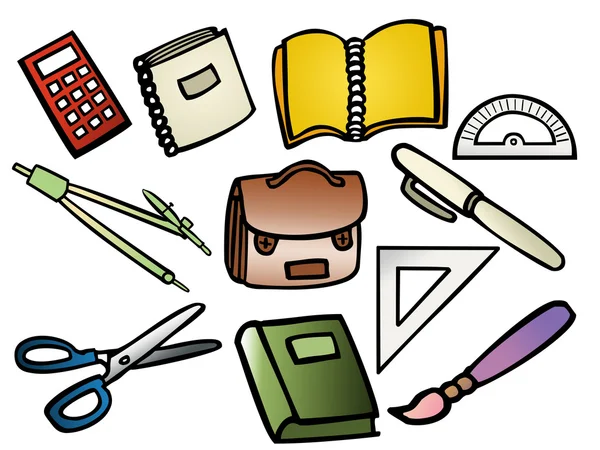 School supplies on white — Stock Photo, Image