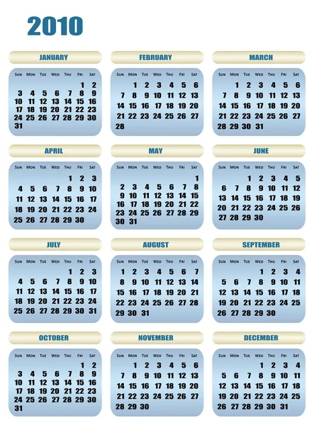 Calendario 2010 —  Fotos de Stock