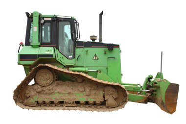 Green bulldozer. clipart