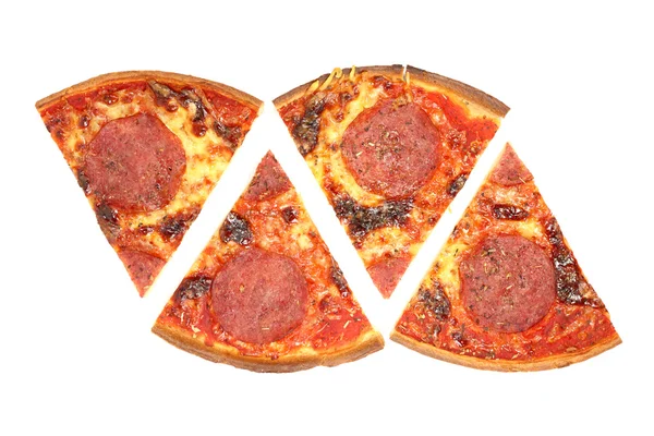 萨拉米香肠披萨. — 图库照片