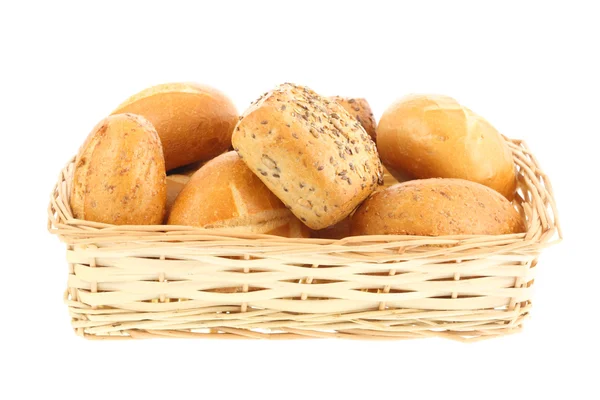 Breadbasket with bread rolls. — Stock Photo, Image