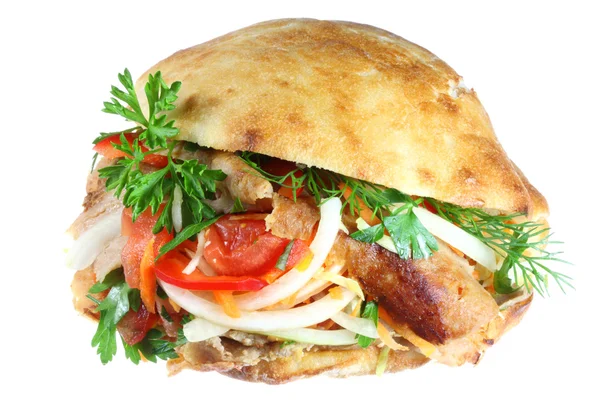 Doner kebab on white. — Stock Photo, Image