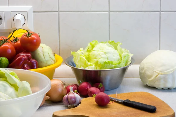 Grönsaker till middag. — Stockfoto