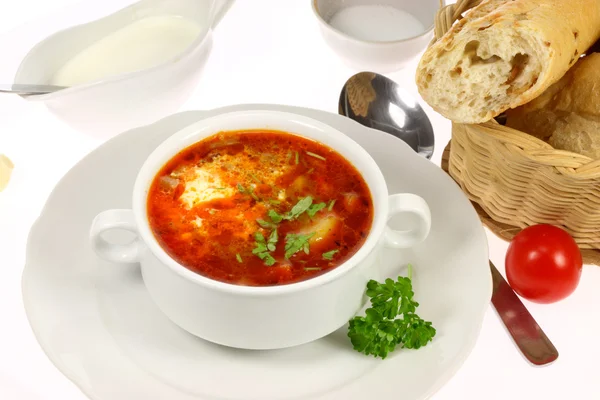 stock image Bowl of borscht.