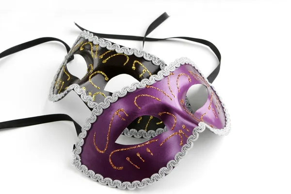 Czarny i fioletowy maski weneckie — Zdjęcie stockowe