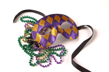 Mardi Gras Mask and Beads clipart