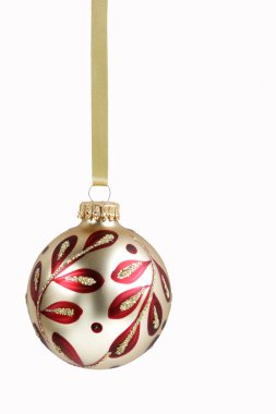 Elegant Gold and Red Christmas Ornament clipart