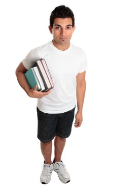 College student standing with textbooks clipart