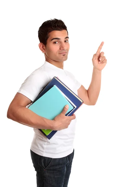 University Student Pointing his finger — Stock Photo, Image