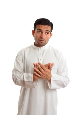 Worried middle eastern business man clipart