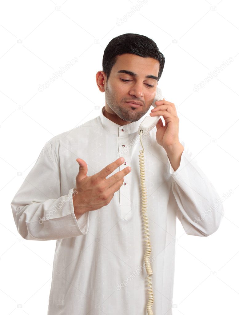 Middle eastern arab businessman on phone