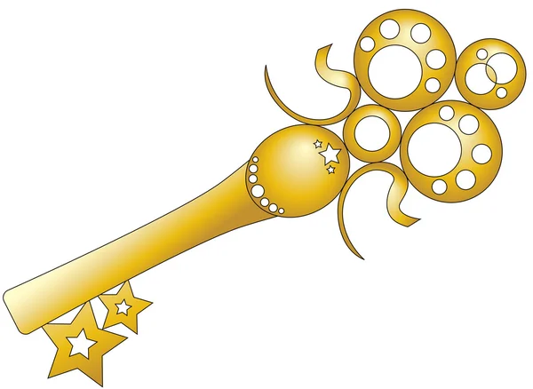 Güzel altın anahtar — Stok Vektör
