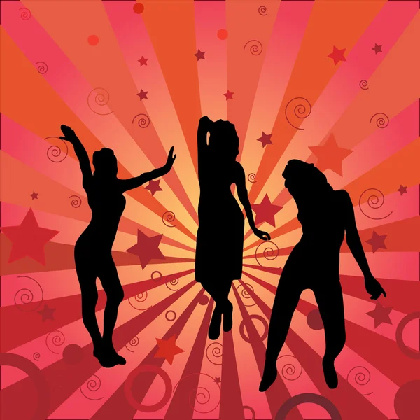 Silhouettes of girls — Stock Vector