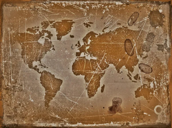 Grunge 的世界地图 — 图库照片