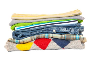 Pile of clothes isolated on white clipart