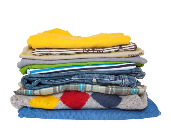 Pile of clothes isolated on white — Stock Photo, Image
