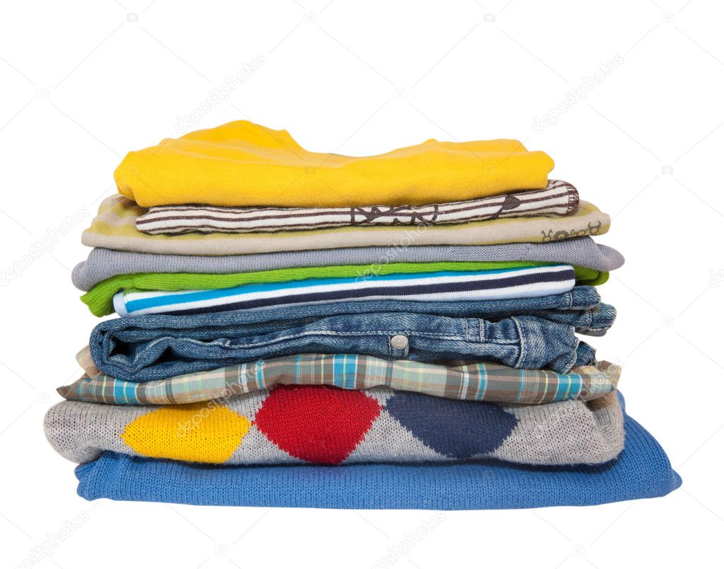 Pile of clothes isolated on white