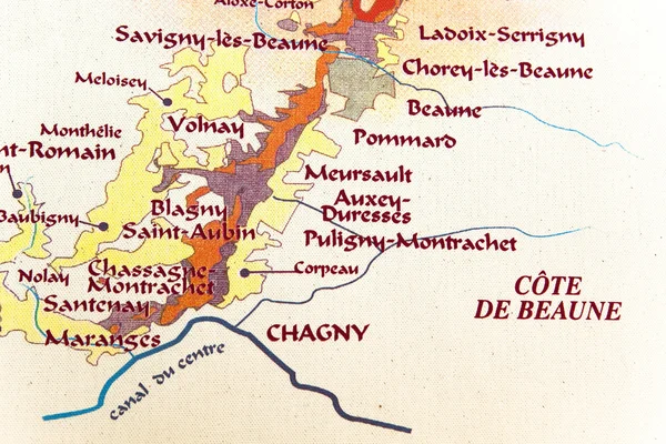 Mapa de Borgoña la región — Foto de Stock
