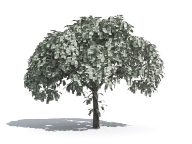 Money tree of US dollars clipart