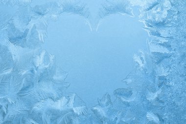 Ice crystals shape of heart clipart