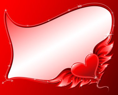 Heart with wings frame clipart