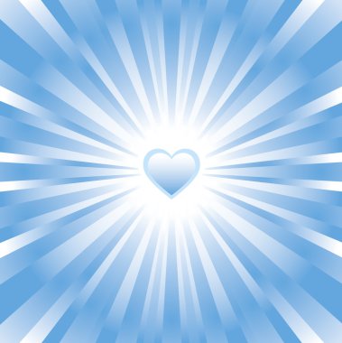 Blue glowing heart background clipart