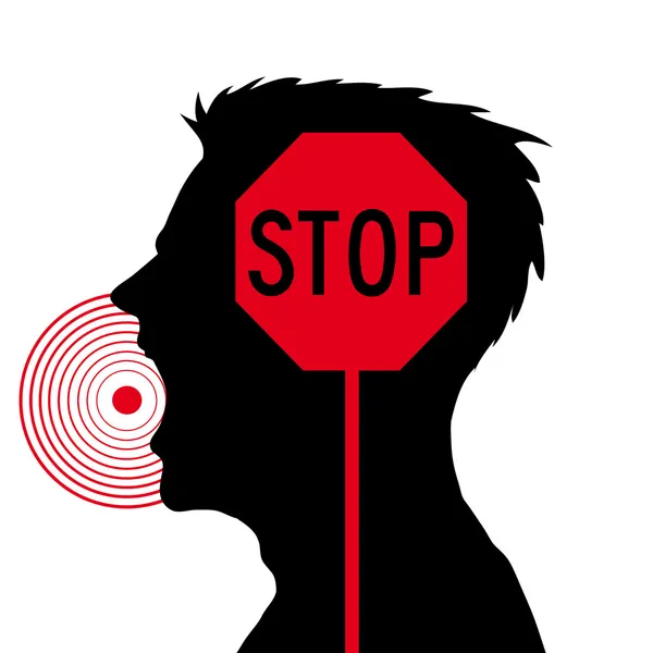 Les hommes crient, stop signe — Image vectorielle