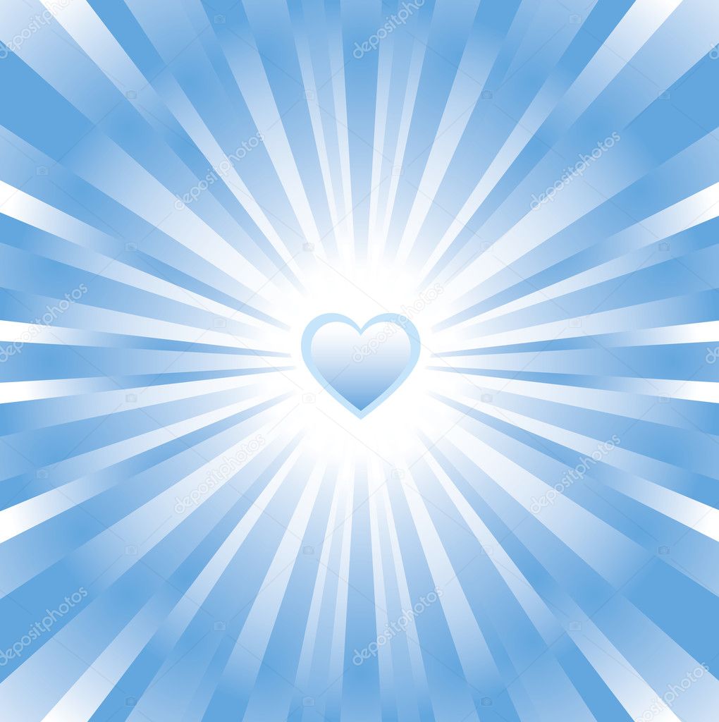 Blue glowing heart background