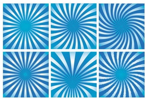 Set de fondo azul sunburst — Vector de stock