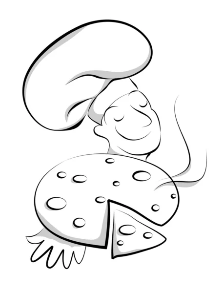 Ilustración vectorial del chef con pizza — Archivo Imágenes Vectoriales
